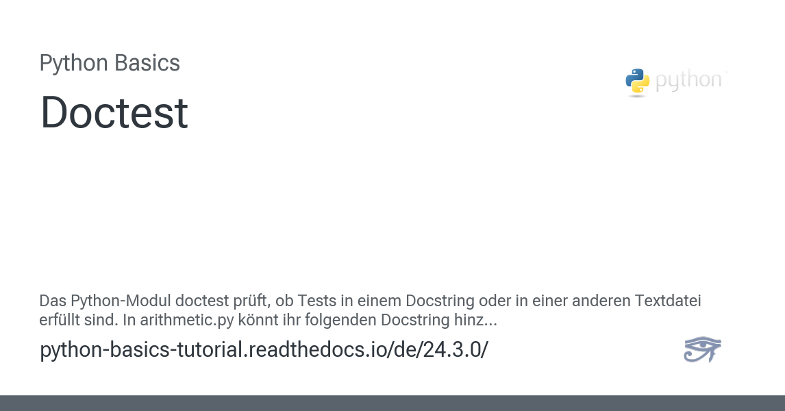 Doctest - Python Basics 24.3.0