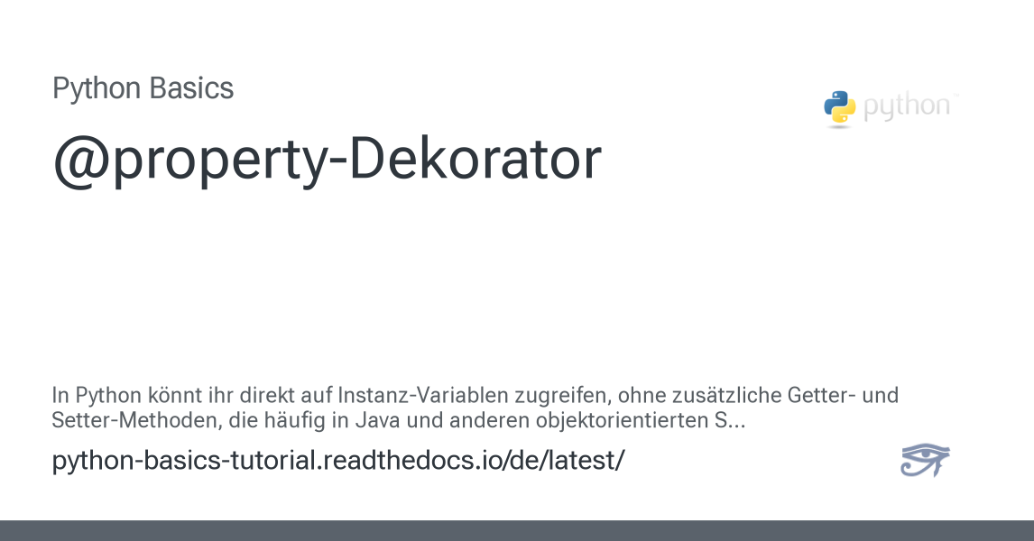 @property-Dekorator - Python Basics