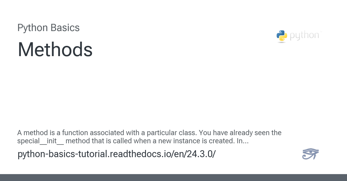 Methods - Python Basics 24.3.0